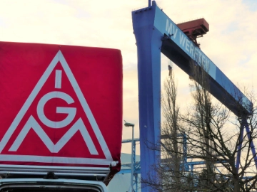 MV-Werften Aktion vor dem Schweriner Landtag