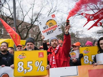 Forderung 8,5% mehr Geld und Inflationsausgleich 